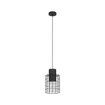 Eglo Lampadario Industrial Milligan Piccolo 1 Luce Acciaio Nero E Bianco