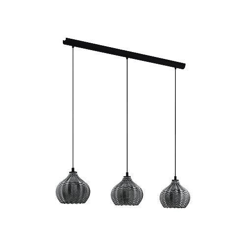 Lampadario-Contemporaneo-Tamallat-3-Luci-Acciaio-Nero