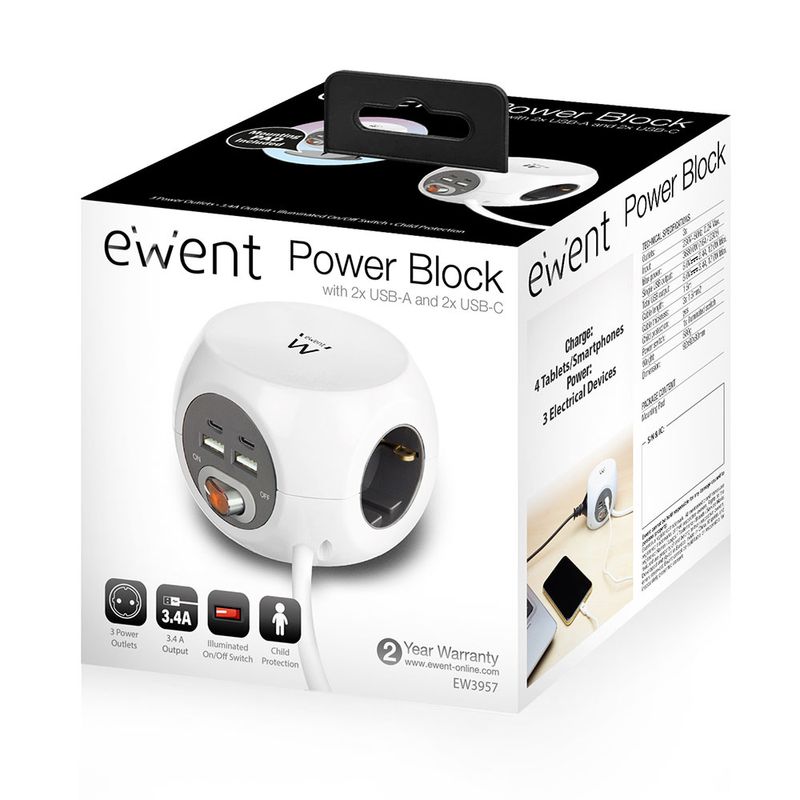 EWENT-MULTIPRESA-CUBO-3-POSTI-CON-4-PORTE-USB-WHITE-EW3957