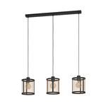 Eglo Lampadario Industrial Dellow 3 Luci Acciaio Nero