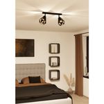 Spot-Moderno-Carlton-7-In-Acciaio-Nero-2-Luci-E27-40W-Ip20