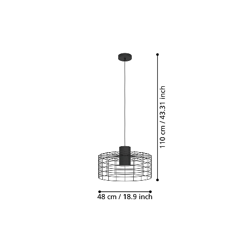 Lampadario-Industrial-Milligan-Grande-1-Luce-Acciaio-Nero-E-Bianco