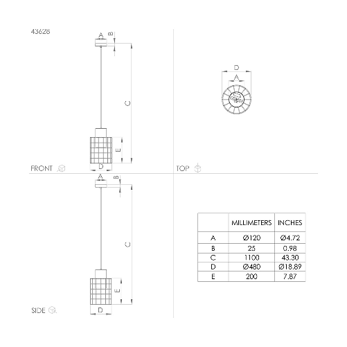 Lampadario-Industrial-Milligan-Grande-1-Luce-Acciaio-Nero-E-Bianco