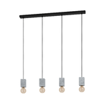 Lampadario-Contemporaneo-Prestwick-3-4-Luci-Acciaio-Nero