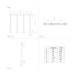 Lampadario-Contemporaneo-Prestwick-3-4-Luci-Acciaio-Nero