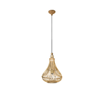 Eglo Lampadario Rustico Amsfield Piccolo 1 Luce Metallo Marrone E Legno