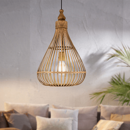 Lampadario-Rustico-Amsfield-Piccolo-1-Luce-Metallo-Marrone-E-Legno