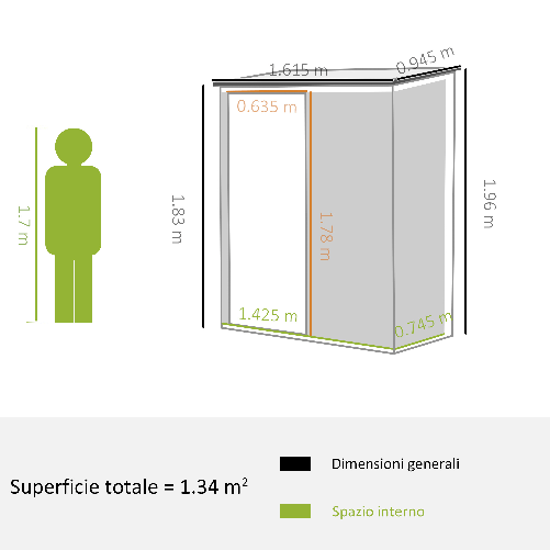 Outsunny-Casetta-da-Giardino-Porta-Utensili-in-Lamiera-Acciaio-con-Serratura-161.5x94.5x196cm-Nero