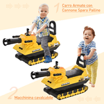 HOMCOM-Carro-Armato-Bambini-con-Cannone-Spara-Palline-e-Vano-Contenitore-Giochi-Cavalcabili-per-Bambini--3-Anni-68cmx24cmx41.5cm-Giallo