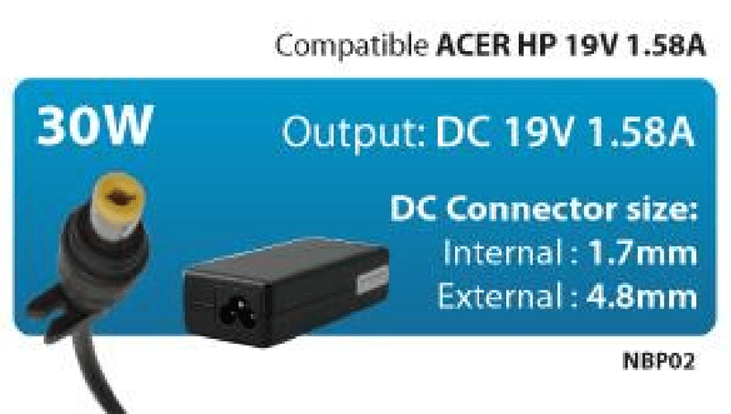 HANTOL-ALIMENTATORE-30-W-COMPATIBILE-CON-ACER-HP-19V-1.58A-PLUG-1.7--48-mm-NBP02