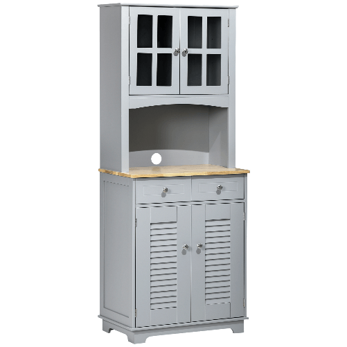 HOMCOM-Credenza-Alta-per-Cucina-in-Legno-in-Stile-Classico-Grigio-68x39.5x170cm