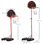 HOMCOM-Canestro-Portatile-Canestro-Basket-da-Esterno-con-Altezza-Regolabile-193.5-248.5cm-e-Base-da-Riempire-con-Acqua-o-Sabbia-in-Acciaio-e-Nylon-74x127x193.5-248.5cm