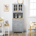 HOMCOM-Credenza-Alta-per-Cucina-in-Legno-in-Stile-Classico-Grigio-68x39.5x170cm