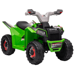 HOMCOM Quad per Bambini 18-36 Mesi in PP e Metallo, Velocità max 2.5 km/h, 70x41.5x48.5 cm, Verde Grigio e Nero