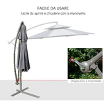 Outsunny-Ombrellone-a-Braccio-2.7x2.7-m-con-Tettuccio-Regolabile-a-2-Livelli-e-Base-a-Croce-Grigio