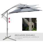 Outsunny-Ombrellone-a-Braccio-2.7x2.7-m-con-Tettuccio-Regolabile-a-2-Livelli-e-Base-a-Croce-Grigio