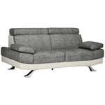 HOMCOM Divano 2 Posti in Finta Pelle PU con Poggiatesta Regolabile su 5 Livelli, 189x96.5x84cm, Grigio