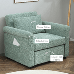 HOMCOM-Poltrona-Letto-Singolo-con-Schienale-Regolabile-in-4-Posizioni-e-Seduta-Imbottita-96x84.5x87.5-cm-Verde