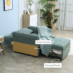 HOMCOM-Poltrona-Letto-Singolo-con-Schienale-Regolabile-in-4-Posizioni-e-Seduta-Imbottita-96x84.5x87.5-cm-Verde