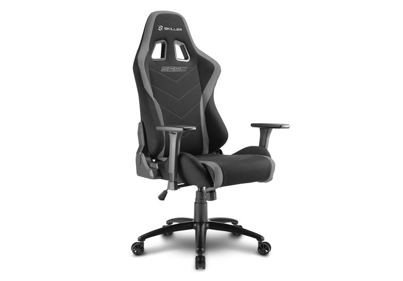 Sharkoon-Skiller-Sgs2-Sedia-Gaming-In-Tessuto-Braccioli-E-Schienale-Regolabili-Telaio-Acciaio-Doppio-Cuscino-Supporto-Cervicale-E-Lombare-Black-Grey