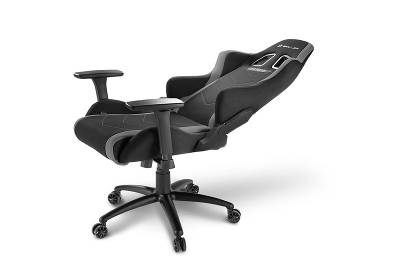 Sharkoon-Skiller-Sgs2-Sedia-Gaming-In-Tessuto-Braccioli-E-Schienale-Regolabili-Telaio-Acciaio-Doppio-Cuscino-Supporto-Cervicale-E-Lombare-Black-Grey