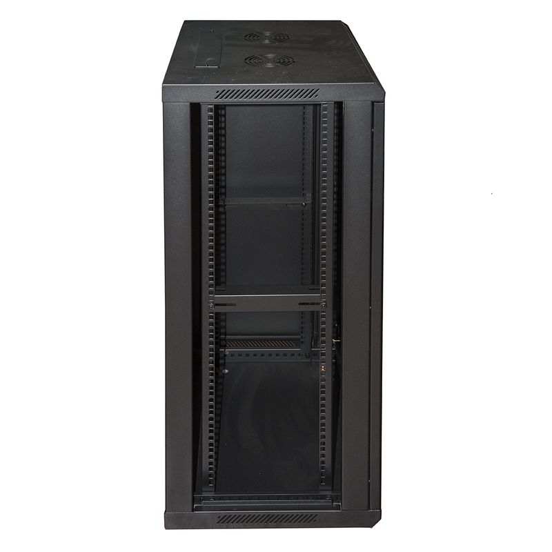 Armadio-Rack-19-20-Unita--39-Da-Muro--A-995X--L-600-X-Profondita--39-450-Mm.-Colore-Nero-Porta-Vetro