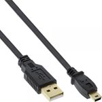 InLine Cavo piatto USB 2.0 - USB A ST a Mini-B ST a 5 pin - nero - 3 m