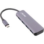 InLine Hub USB 3.2 - da USB-C a 4x USB A 10Gb-s - custodia in metallo - grigio