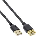 Prolunga-cavo-piatto-USB-2.0---A-ST---BU---nero---contatti-oro---05-m