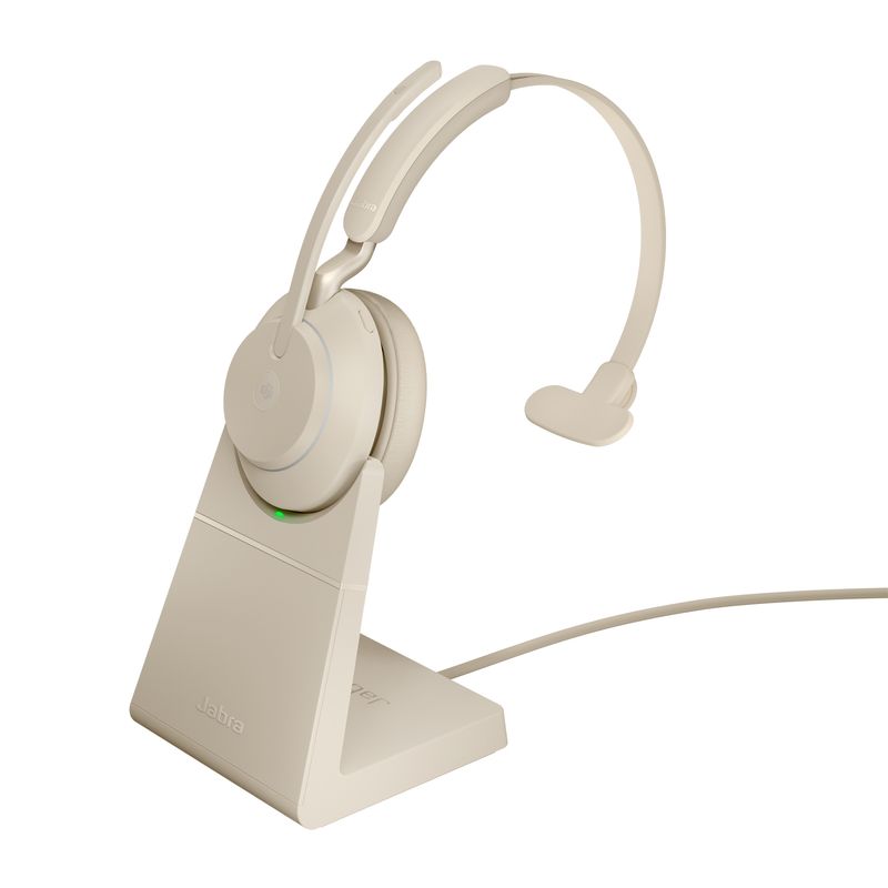 Jabra-Evolve2-65-MS-Mono-Auricolare-Wireless-A-Padiglione-Ufficio-USB-tipo-C-Bluetooth-Beige