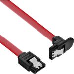 InLine Cavo SATA III 6Gb/s, rosso, 1x angolare 90°, chiusura a scatto, 0,75m