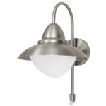 Eglo Applique Contemporanea Da Esterno Sidney 1 Luce Acciaio Inox Grigio Sensore