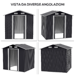 Outsunny-Capanno-da-Giardino-2x1.5x1.9m-in-Acciaio-Zincato-Doppia-Porta-Scorrevole-e-4-Prese-d-aria