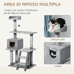 PawHut-Tiragraffi-Palestra-per-Gatti-Multilivello-con-Casetta-Scala-Piattaforme-Pali-in-Corda-di-Juta-Grigio-60.5x40x124cm