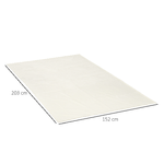 HOMCOM-Coperta-in-Flanella-330-GSM-Reversibile-per-uso-Interno-ed-Esterno-203x152x0.5-cm-Bianco-Crema