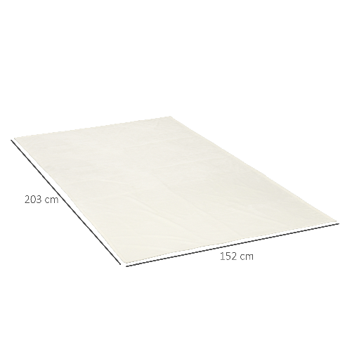 HOMCOM-Coperta-in-Flanella-330-GSM-Reversibile-per-uso-Interno-ed-Esterno-203x152x0.5-cm-Bianco-Crema