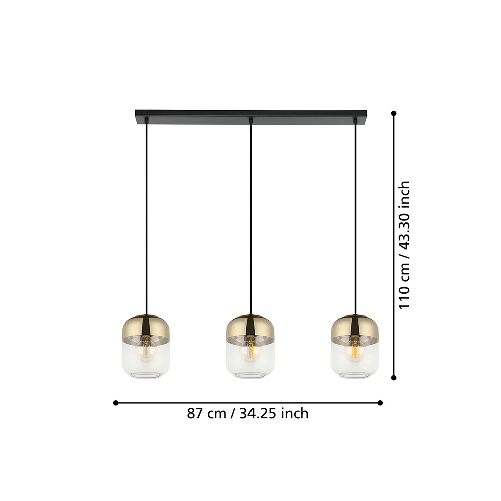 Lampadario-Contemporaneo-Maryvilla-3-Luci-Acciaio-Nero