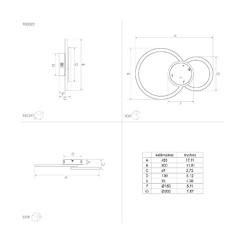 Plafoniera-Moderna-Parrapos-Z-2-Led-Acciaio-Nero-Diffusori-Tondi