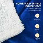 HOMCOM-Coperta-Double-Face-in-Flanella-220-GSM-e-Sherpa-260-GSM-per-Interno-ed-Esterno-203x152x0.5-cm-Blu-Scuro