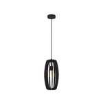 Eglo Lampadario Industrial Bajazzara 1 Luce Acciaio Nero Diffusore Nero