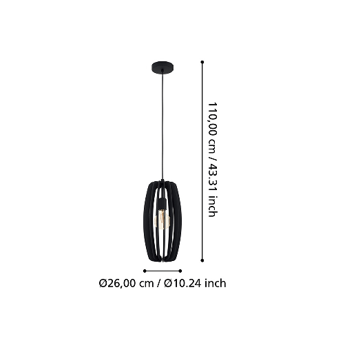 Lampadario-Industrial-Bajazzara-1-Luce-Acciaio-Nero-Diffusore-Nero