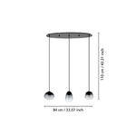 Lampadario-Contemporaneo-Aguilares-3-Luci-Metallo-Nero