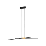 Eglo Lampadario Moderno Panagria Led Alluminio Rivestito In Legno Nero E Marrone