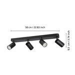 Spot-Moderno-Telimbela-Z-In-Acciaio-Nero-4-Luci-Gu10-49W-Ip20