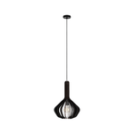 Eglo Lampadario Industrial Velasco 1 Luce Acciaio Nero Diffusore Nero