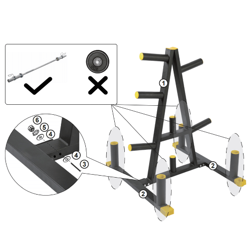 SPORTNOW-Rastrelliera-Pesi-e-Bilancieri-in-Acciaio-e-PP-per-Dischi-con-Diametro-da-5-cm-85.5x70x96-cm-Nera