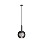 Eglo Lampadario Industrial Velasco 1 Luce Acciaio Nero Diffusore Nero Tondo