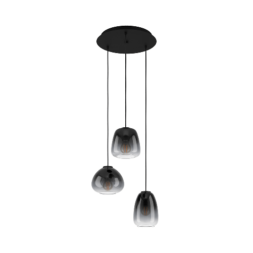 Lampadario-Contemporaneo-Aguilares-3-Luci-Pendenti-Metallo-Nero