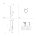 Lampadario-Contemporaneo-Aguilares-3-Luci-Pendenti-Metallo-Nero