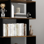 HOMCOM-Libreria-Moderna-Asimmetrica-a-Parete-con-5-Ripiani-in-Legno-70x29.5x163cm-Marrone-Rustico